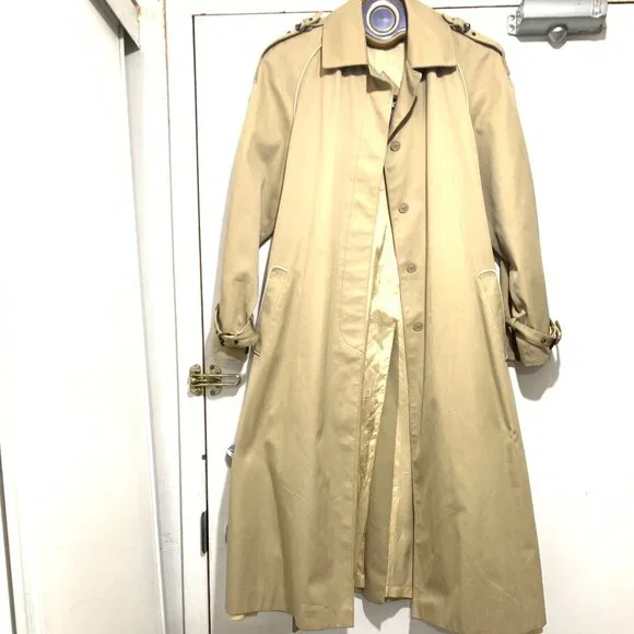 VINTAGE CYCLONE BY UTEX MADE IN ROMANIA BELTED TRENCH COATS SIZE 14 - Picture 10 of 16